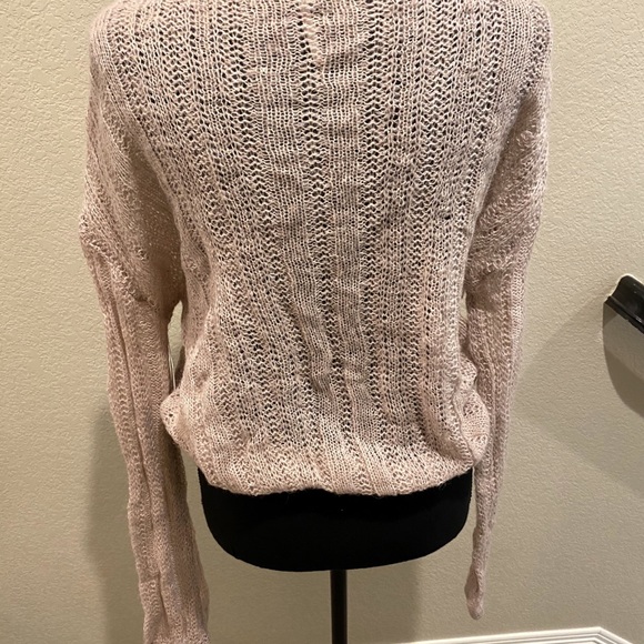 FREE PEOPLE SHEER SWEATER IN FRAPPUCINO - Picture 3 of 6